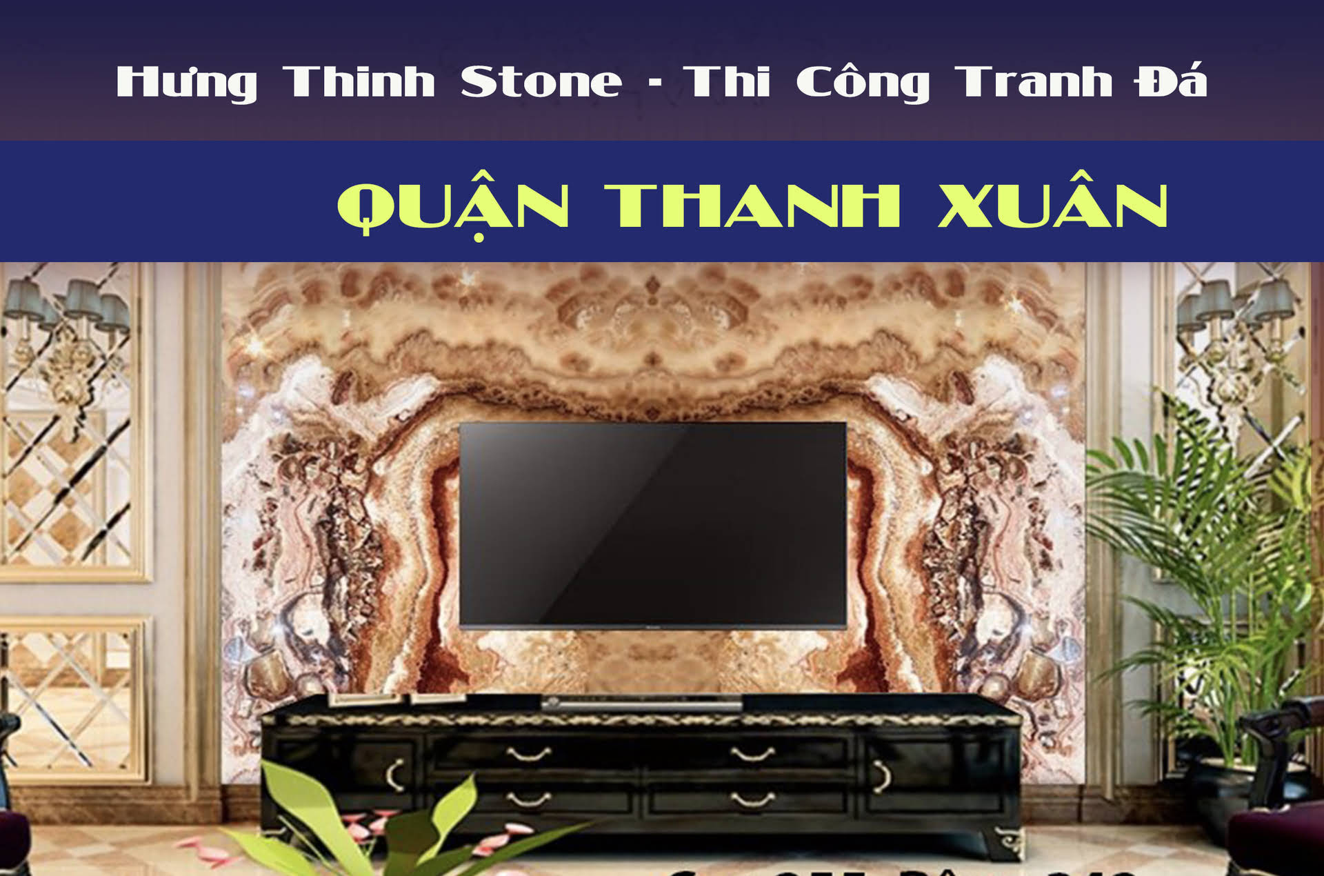 Lắp đặt và thi công tranh đá xuyên sáng cho các công trình ở Thanh Xuân Hà Nội