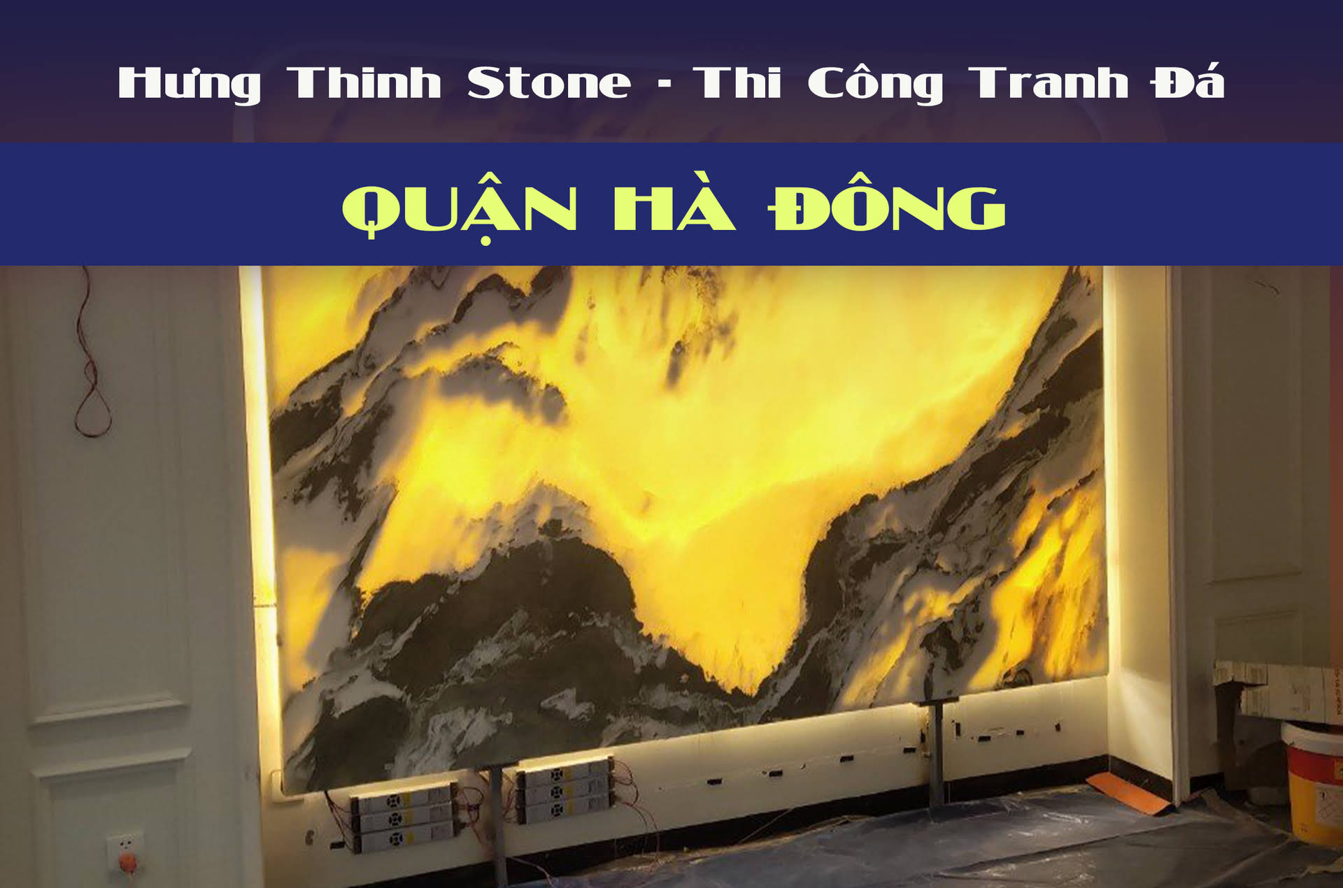 Thi công tranh đá xuyên sáng cho các công trình ở Hà Đông Hà Nội