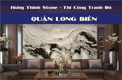 Ảnh Thi công tranh đá tự nhiên dùng trang trí nội thất ở Long Biên