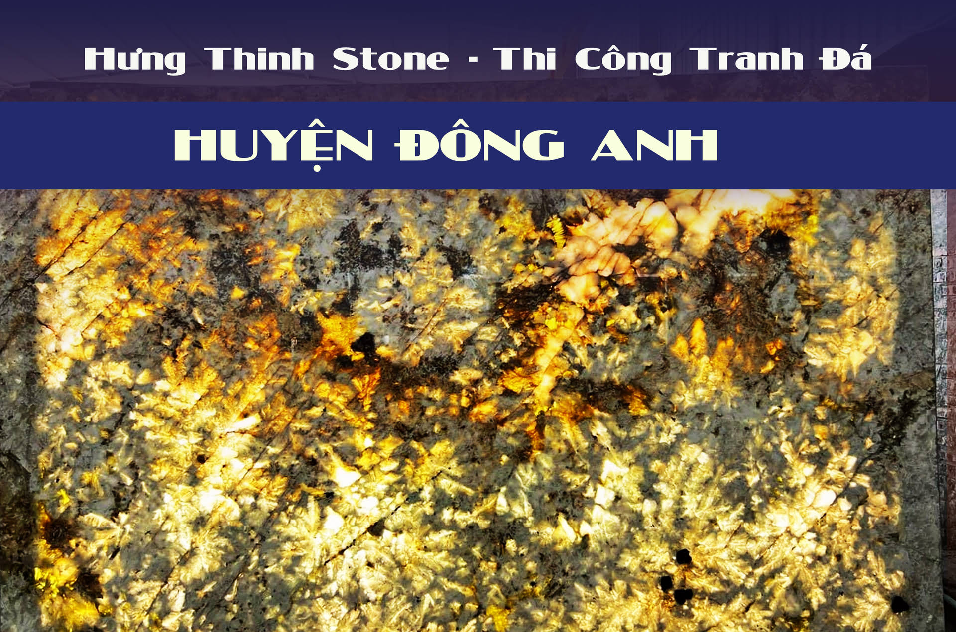 Thi công tranh đá xuyên sáng dùng trang trí nội thất ở Đông Anh