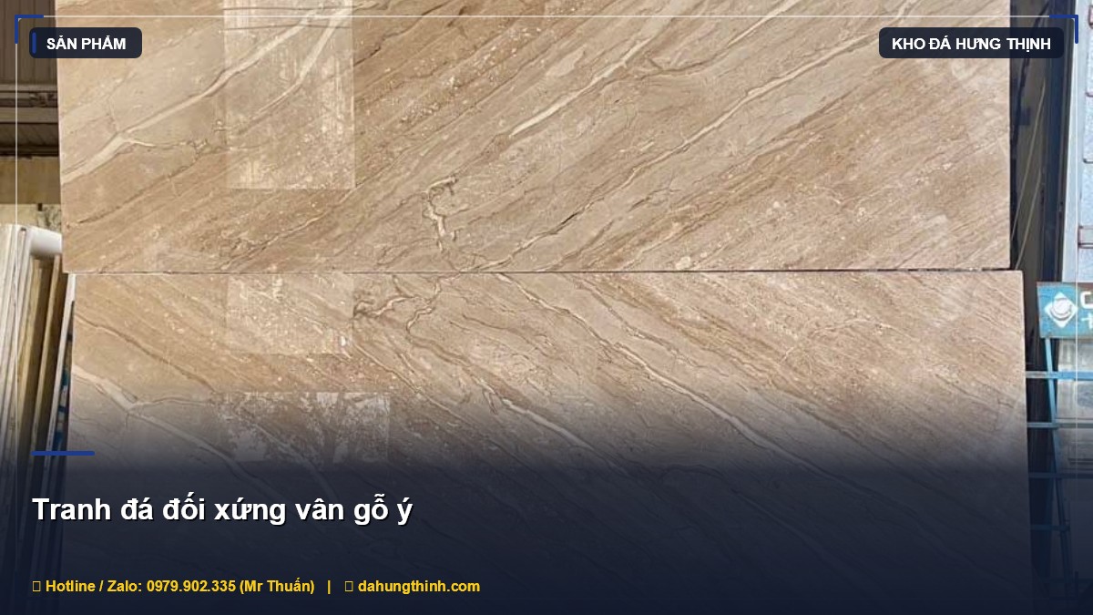 Tranh đá đối xứng vân gỗ Ý: Lựa chọn cao cấp cho nội thất hiện đại