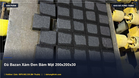 Đá Bazan Xám Đen Băm Mặt 200x200x30: Lựa Chọn Tối Ưu Cho Ốp Lát Ngoài Trời
