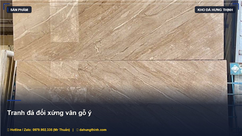 Tranh đá đối xứng vân gỗ Ý: Lựa chọn cao cấp cho nội thất hiện đại